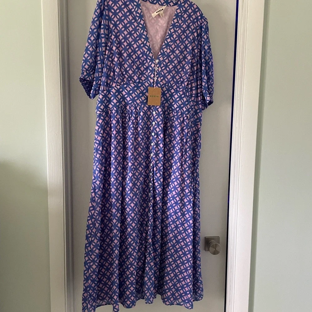 NEW NWT Boden Midi Checked Summer Dress - Picture 12 of 14